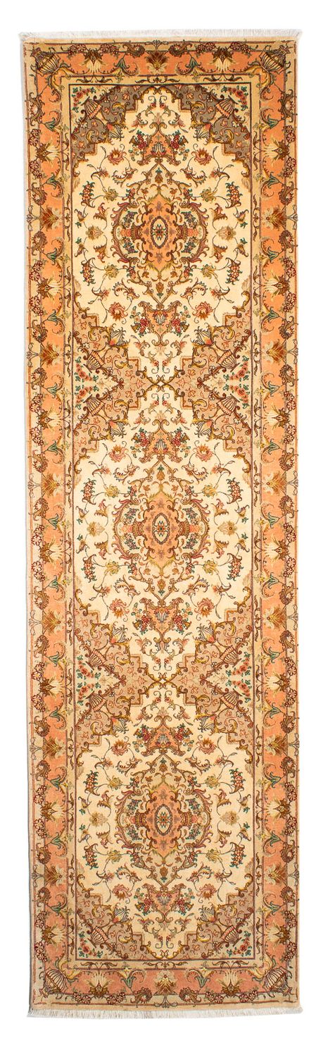 Tapis de couloir Tapis persan - Tabriz - Royal - 314 x 87 cm - marron clair