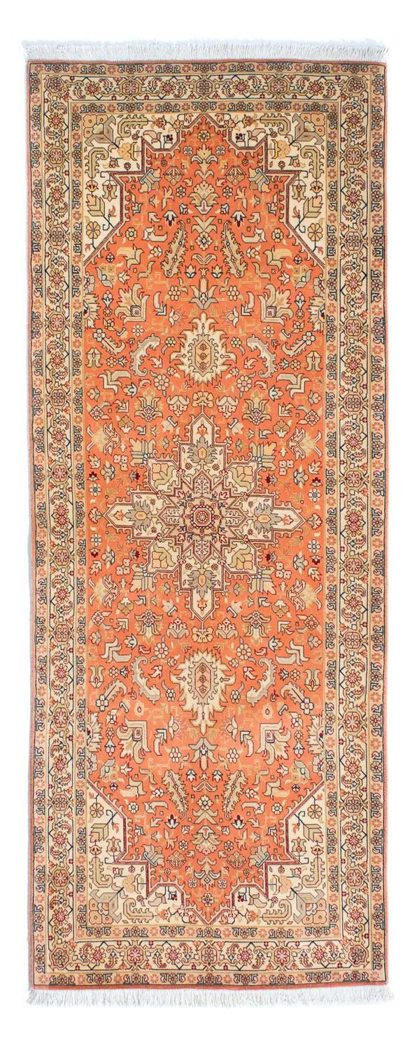 Tapis de couloir Tapis persan - Tabriz - Royal - 216 x 80 cm - rouille