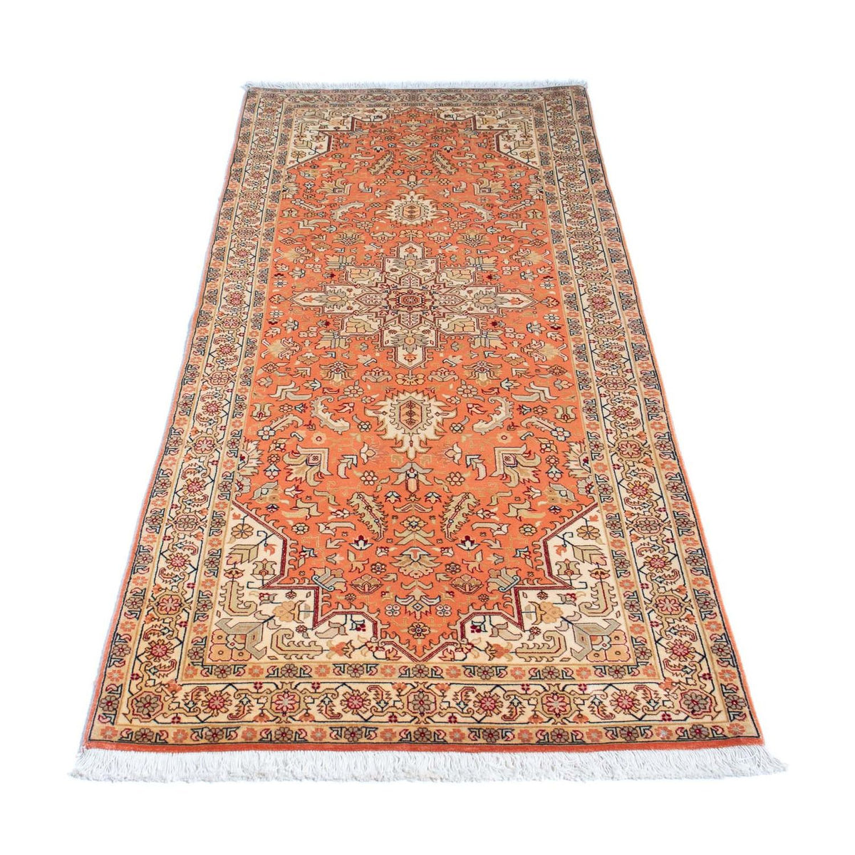 Tapis de couloir Tapis persan - Tabriz - Royal - 216 x 80 cm - rouille