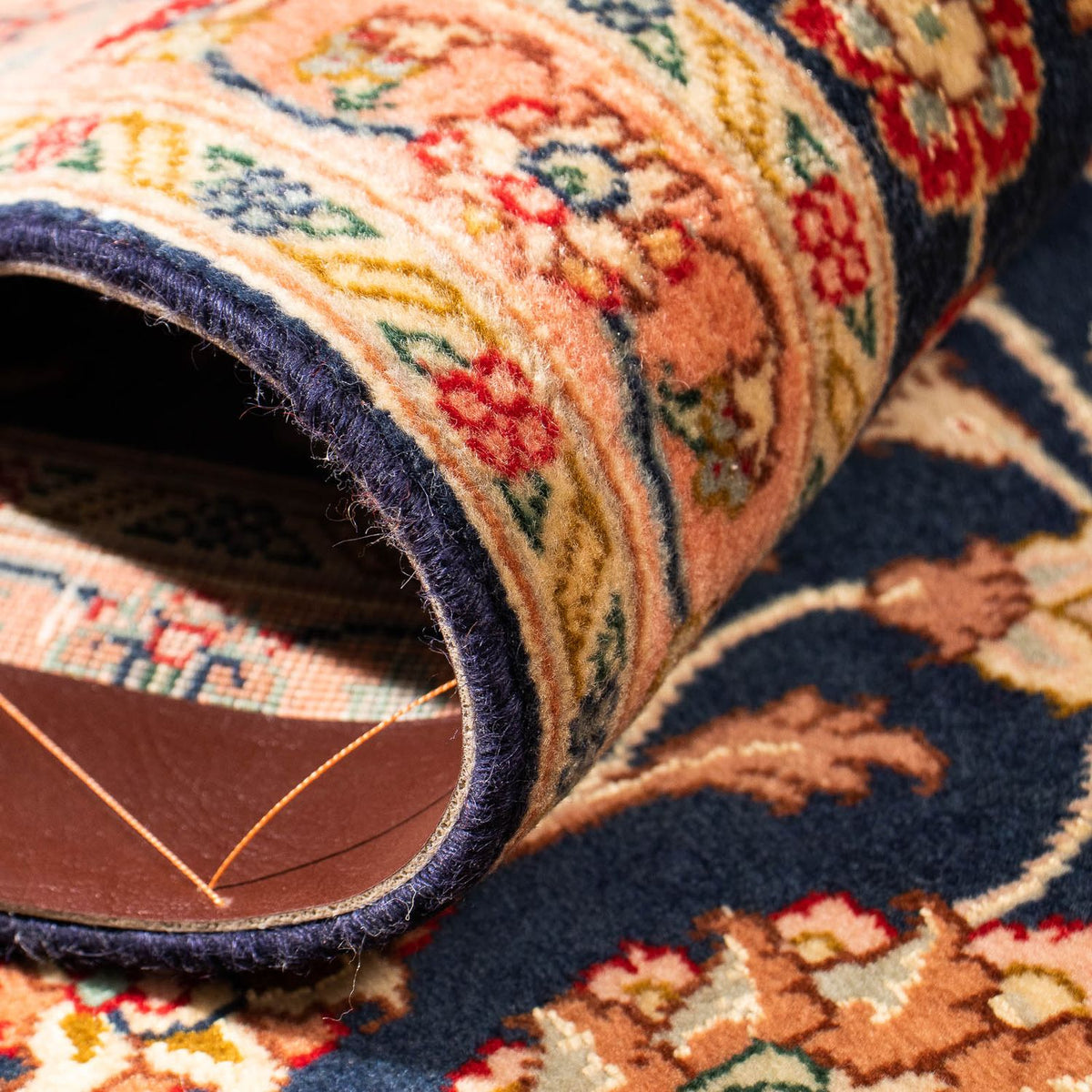 Tapis de couloir Tapis persan - Tabriz - Royal - 292 x 66 cm - bleu foncé