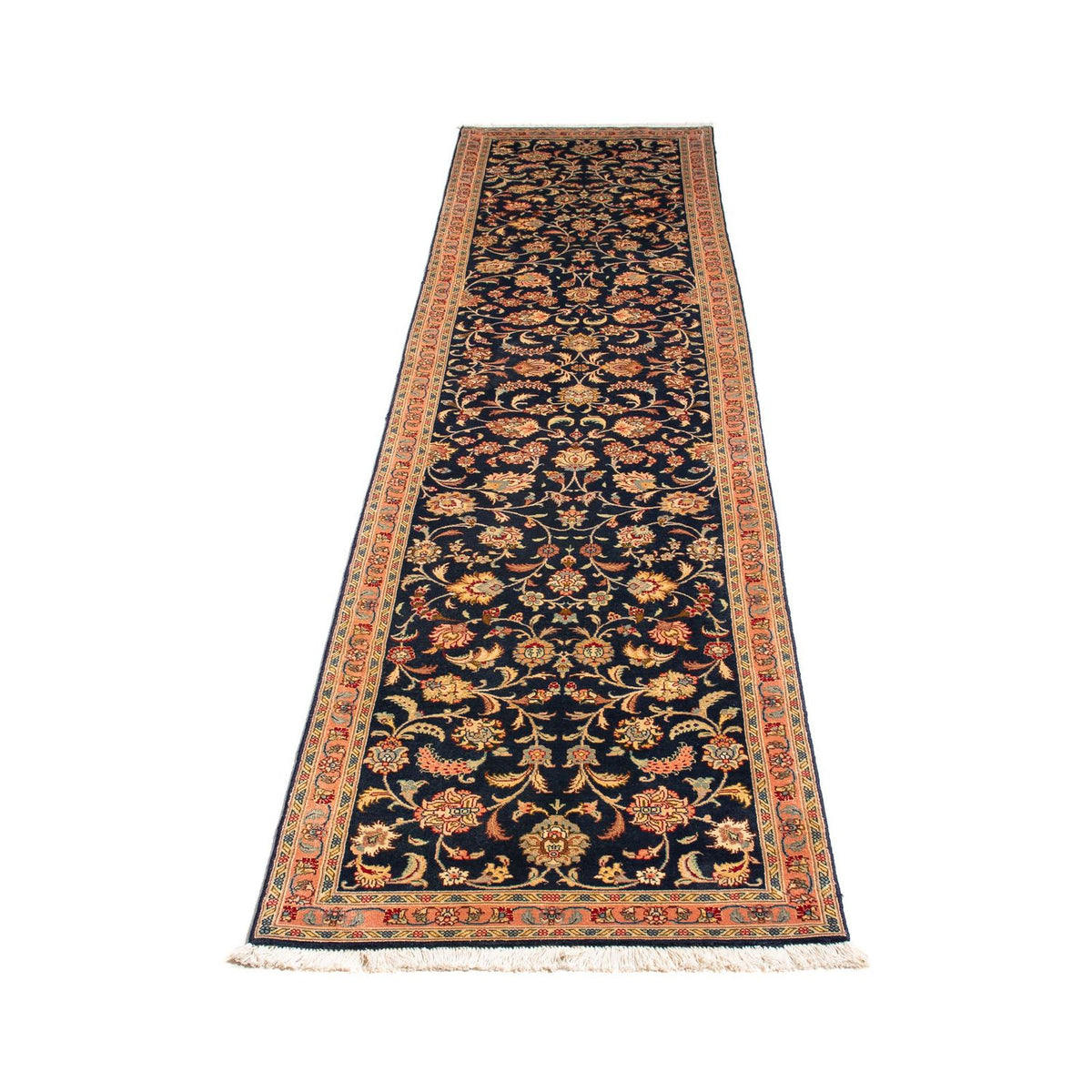 Tapis de couloir Tapis persan - Tabriz - Royal - 292 x 66 cm - bleu foncé