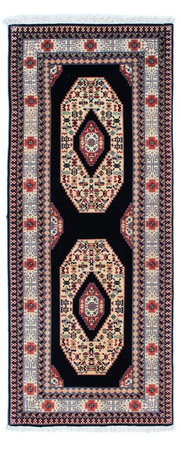 Tapis de couloir Tapis persan - Tabriz - Royal - 188 x 74 cm - bleu foncé
