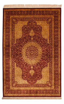 Tapis de Qom en soie Tapis 188x130cm - Tapis persan