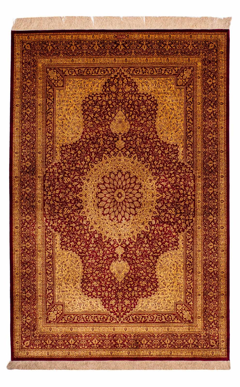 Tapis en soie - Ghom soie - Premium - 188 x 130 cm - beige