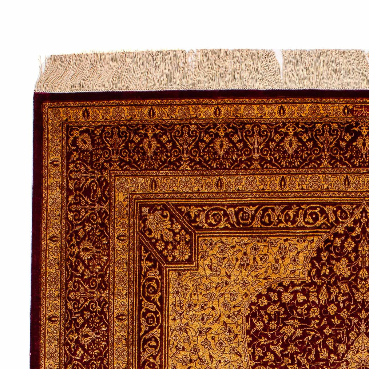 Tapis en soie - Ghom soie - Premium - 188 x 130 cm - beige