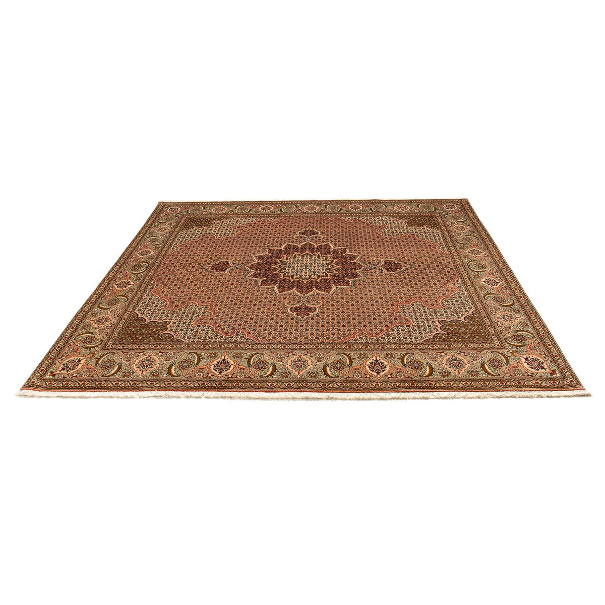 Tapis persan - Tabriz carré  - 206 x 206 cm - marron