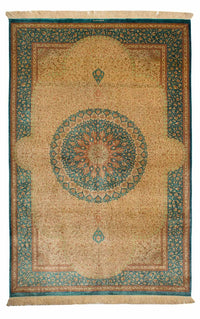 Tapis en soie - Ghom soie - Premium - 188 x 130 cm - beige