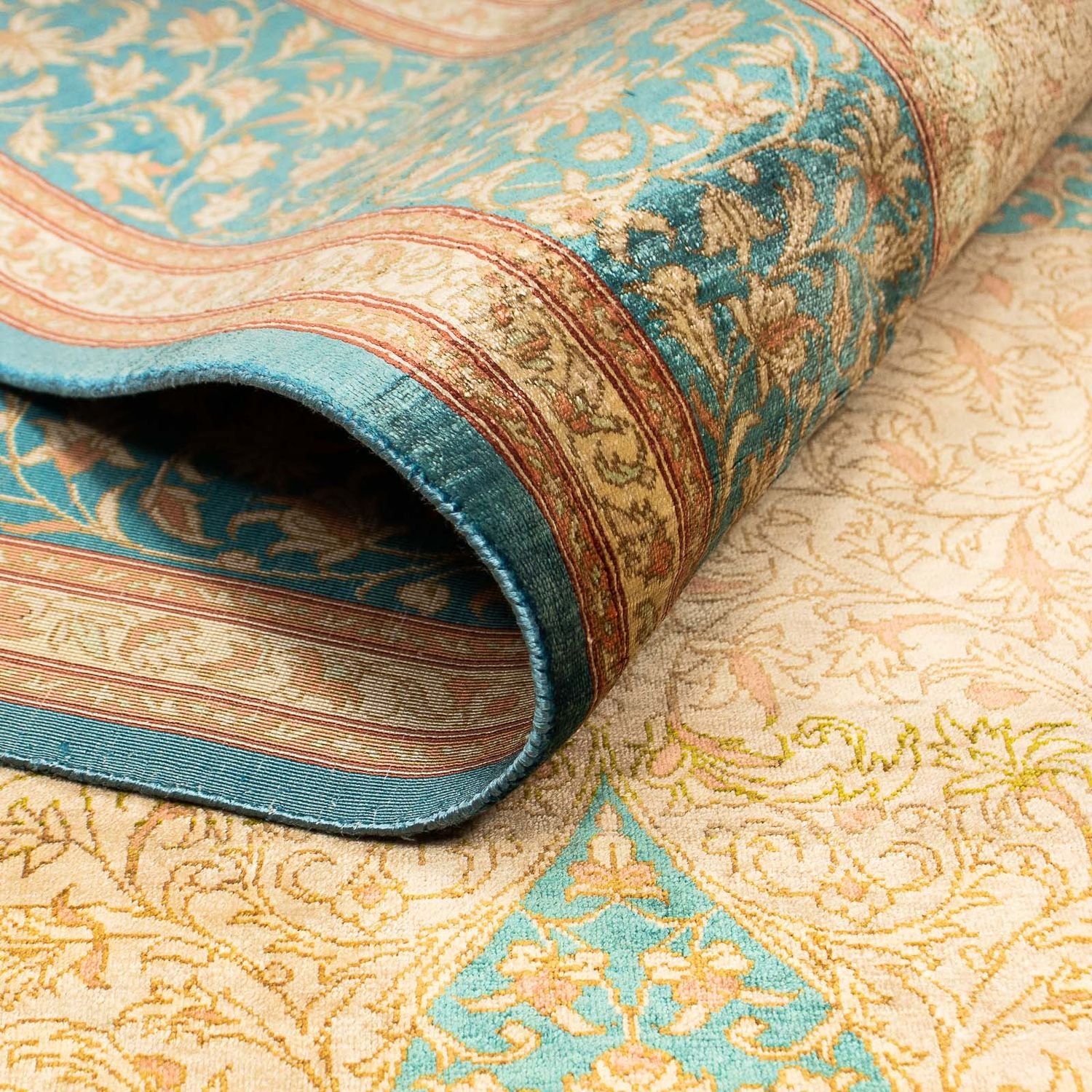 Tapis en soie - Ghom soie - Premium - 188 x 130 cm - beige