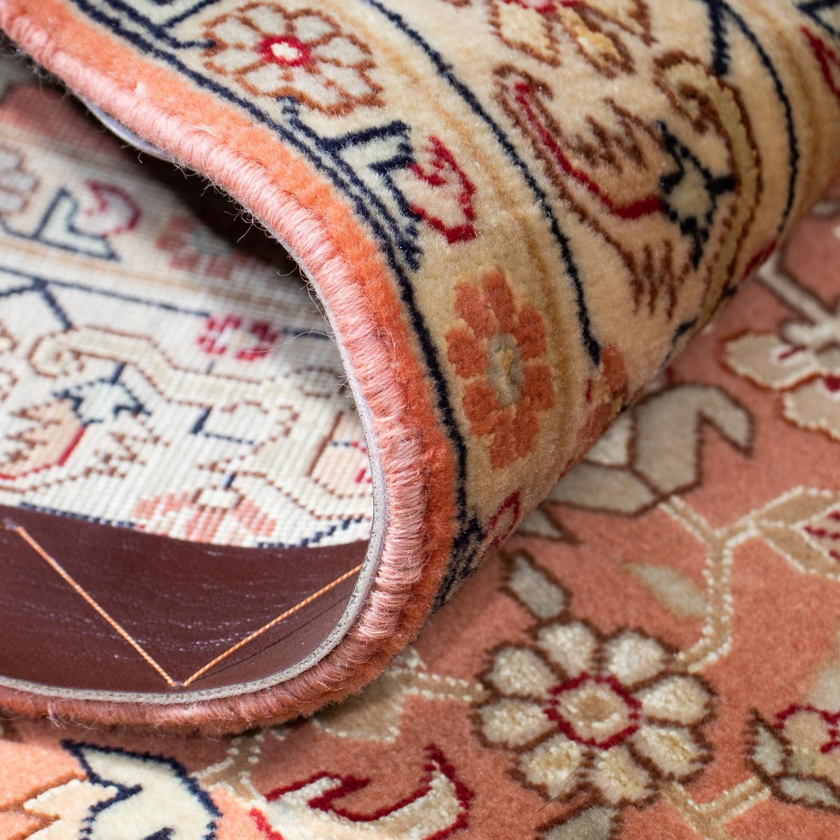 Tapis de couloir Tapis persan - Tabriz - Royal - 215 x 82 cm - rouille