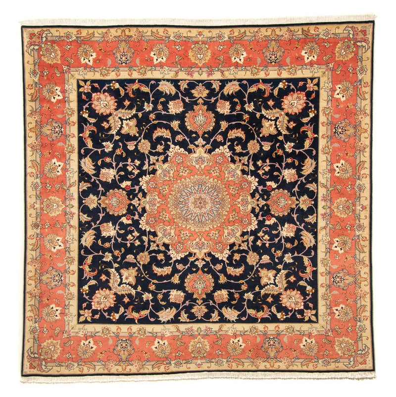 Tapis persan - Tabriz - Royal carré  - 202 x 202 cm - bleu foncé