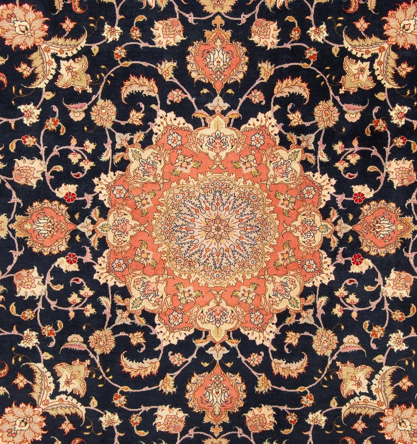 Tapis persan - Tabriz - Royal carré  - 202 x 202 cm - bleu foncé
