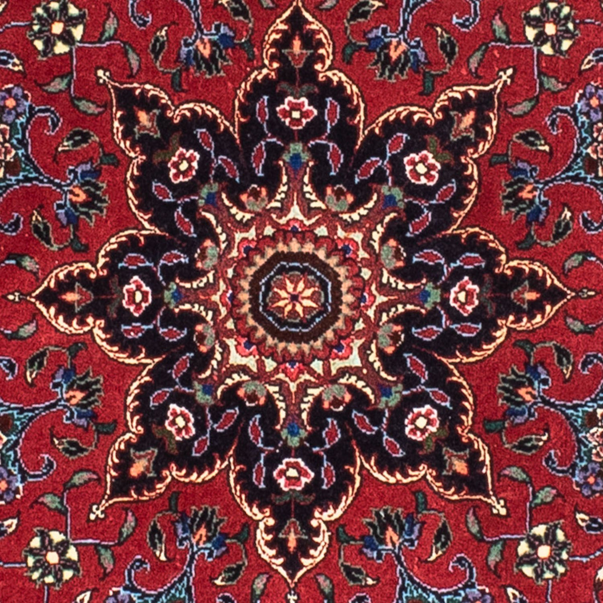 Tapis persan - Bidjar ronde  - 150 x 150 cm - rouge foncé