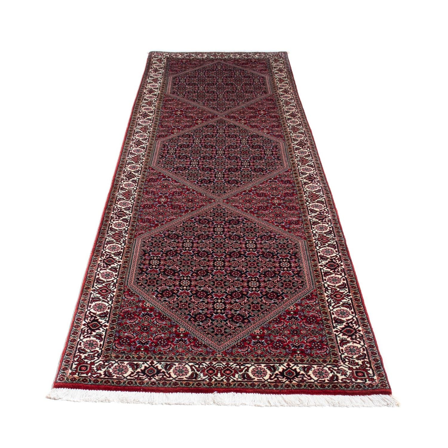Tapis de couloir Tapis persan - Bidjar - 310 x 82 cm - rouge clair
