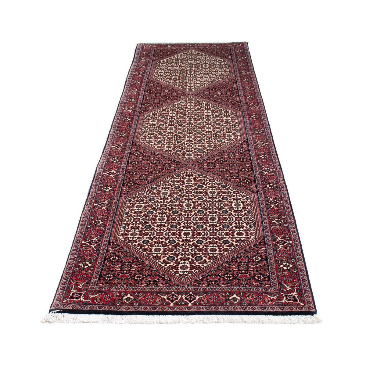 Tapis de couloir Tapis persan - Bidjar - 302 x 84 cm - beige
