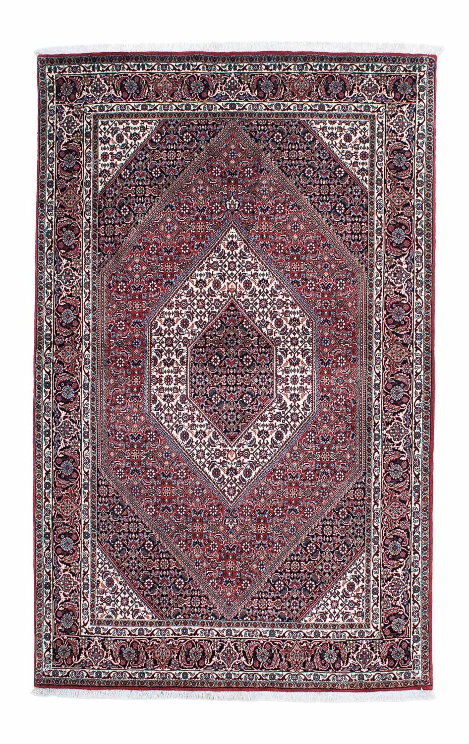 Tapis persan - Bidjar - 209 x 132 cm - rouge clair