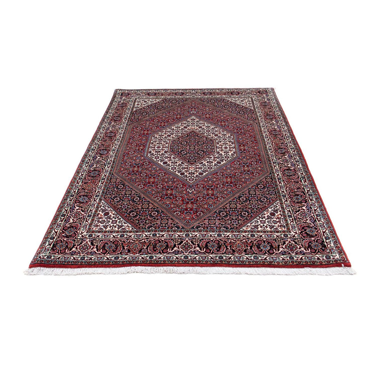 Tapis persan - Bidjar - 209 x 132 cm - rouge clair