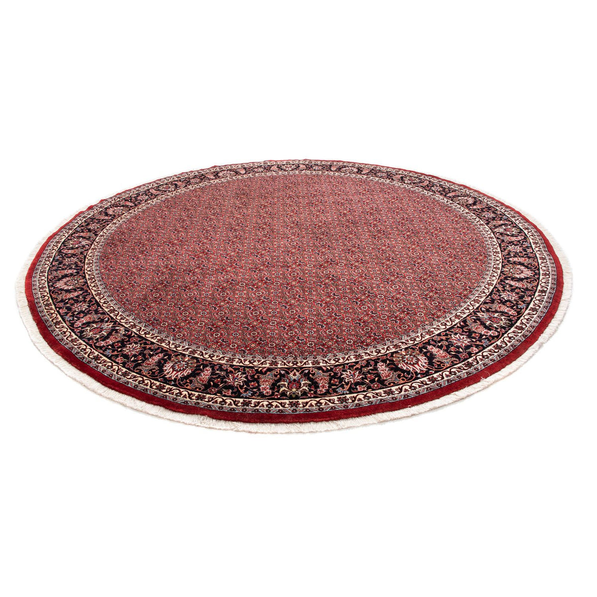 Tapis persan - Bidjar ronde  - 250 x 250 cm - rouge foncé
