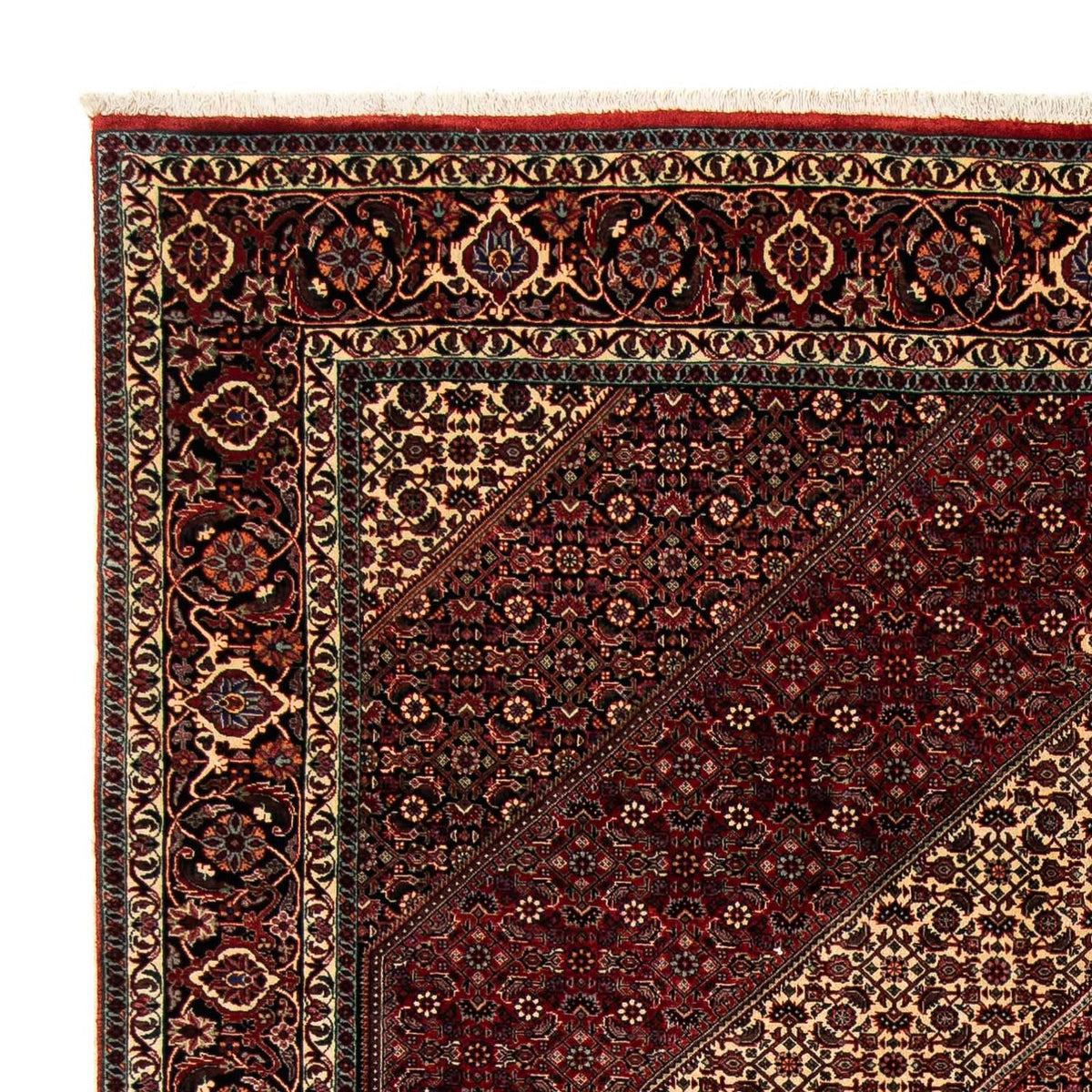 Tapis persan - Bidjar - 238 x 196 cm - rouge foncé