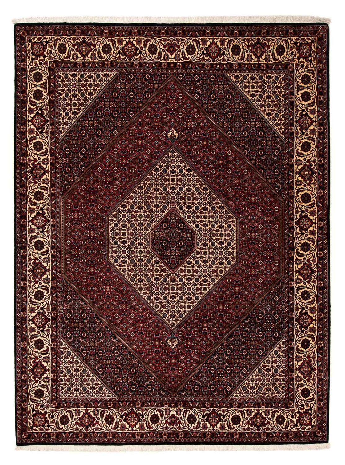 Tapis persan - Bidjar - 263 x 204 cm - rouge foncé