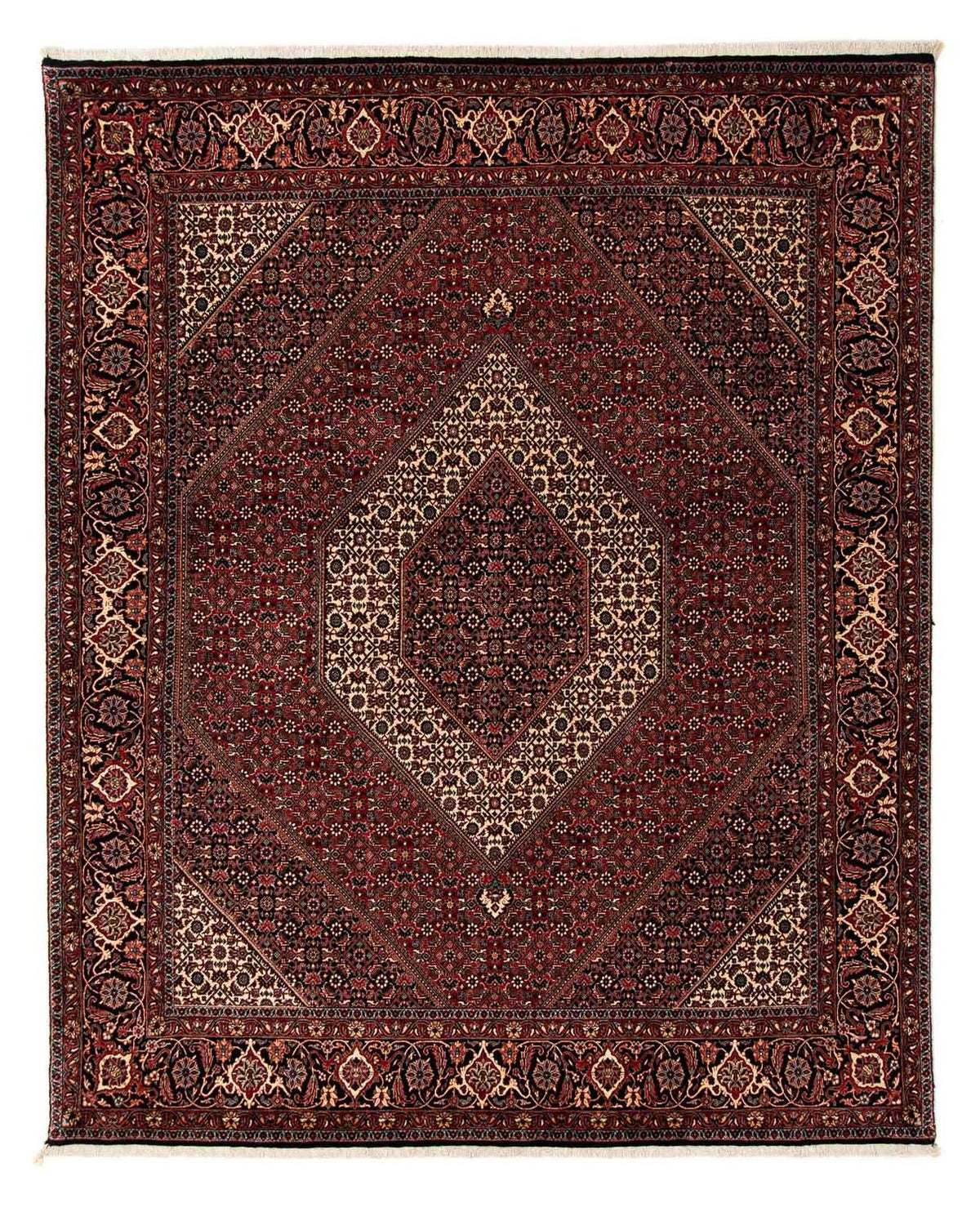 Tapis persan - Bidjar - 249 x 200 cm - rouge foncé