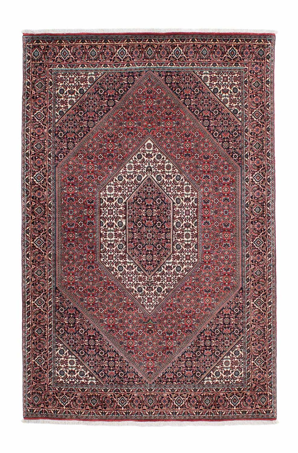 Tapis persan - Bidjar - 206 x 132 cm - rouge clair
