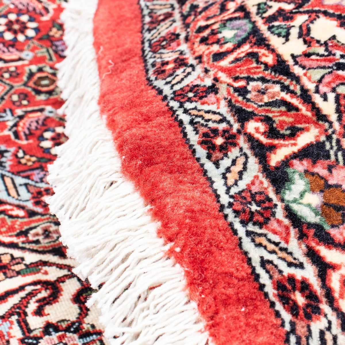 Tapis persan - Bidjar ronde  - 205 x 205 cm - rouge foncé