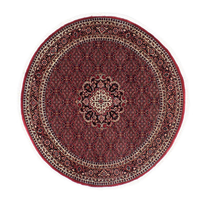 Tapis persan - Bidjar ronde  - 154 x 154 cm - rouge foncé
