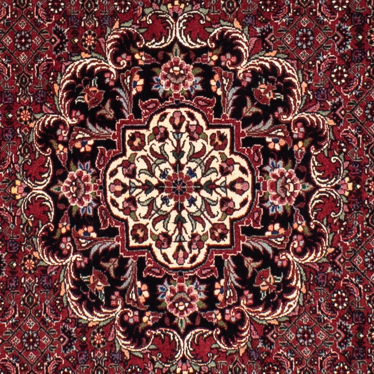 Tapis persan - Bidjar ronde  - 154 x 154 cm - rouge foncé