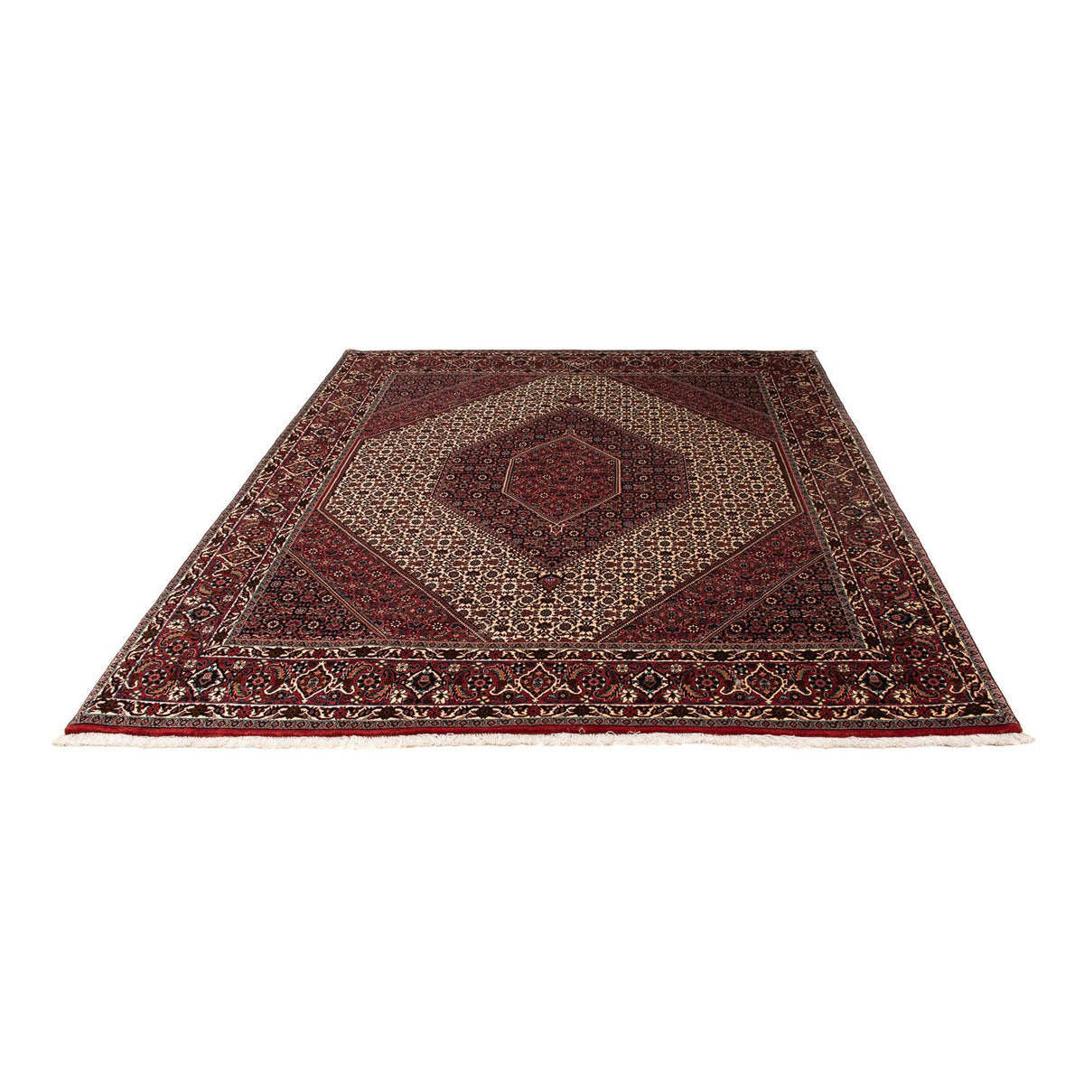 Tapis persan - Bidjar - 245 x 202 cm - rouge foncé