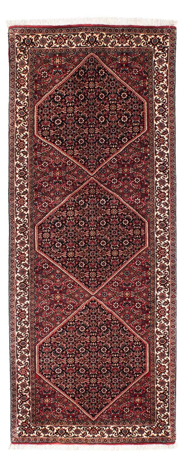 Tapis de couloir Tapis persan - Bidjar - 198 x 74 cm - rouge foncé