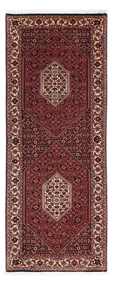 Tapis de couloir Tapis persan - Bidjar - 202 x 76 cm - rouge foncé
