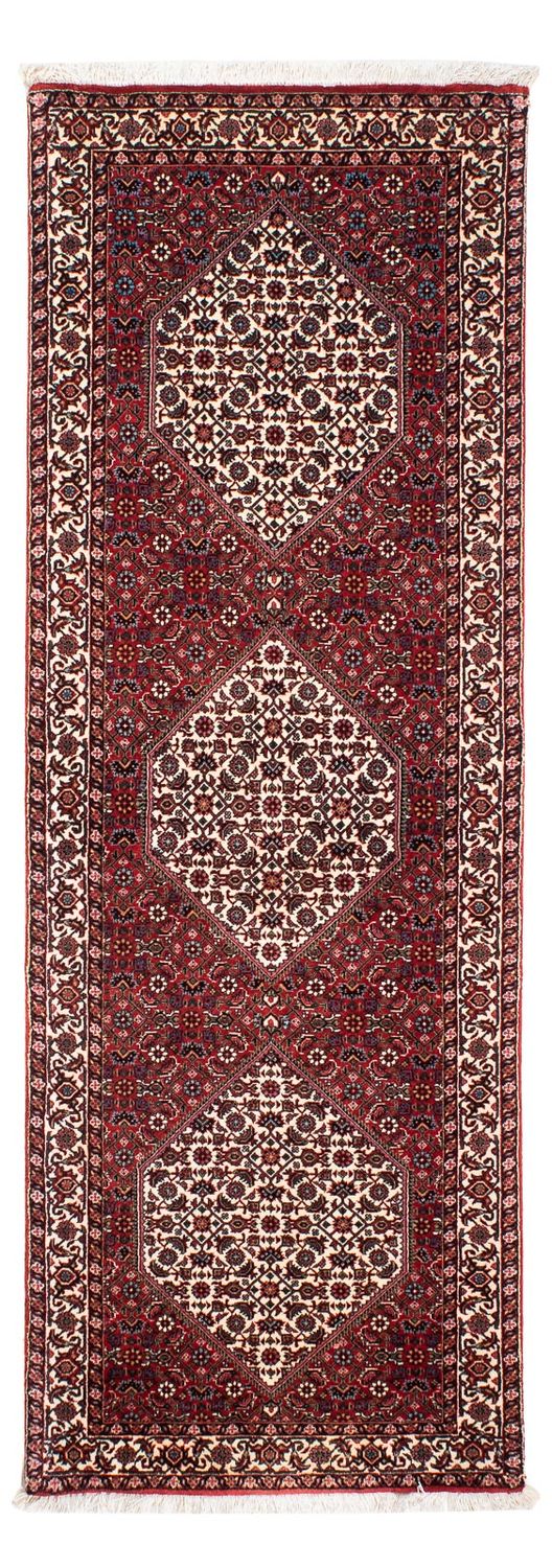 Tapis de couloir Tapis persan - Bidjar - 202 x 73 cm - rouge foncé