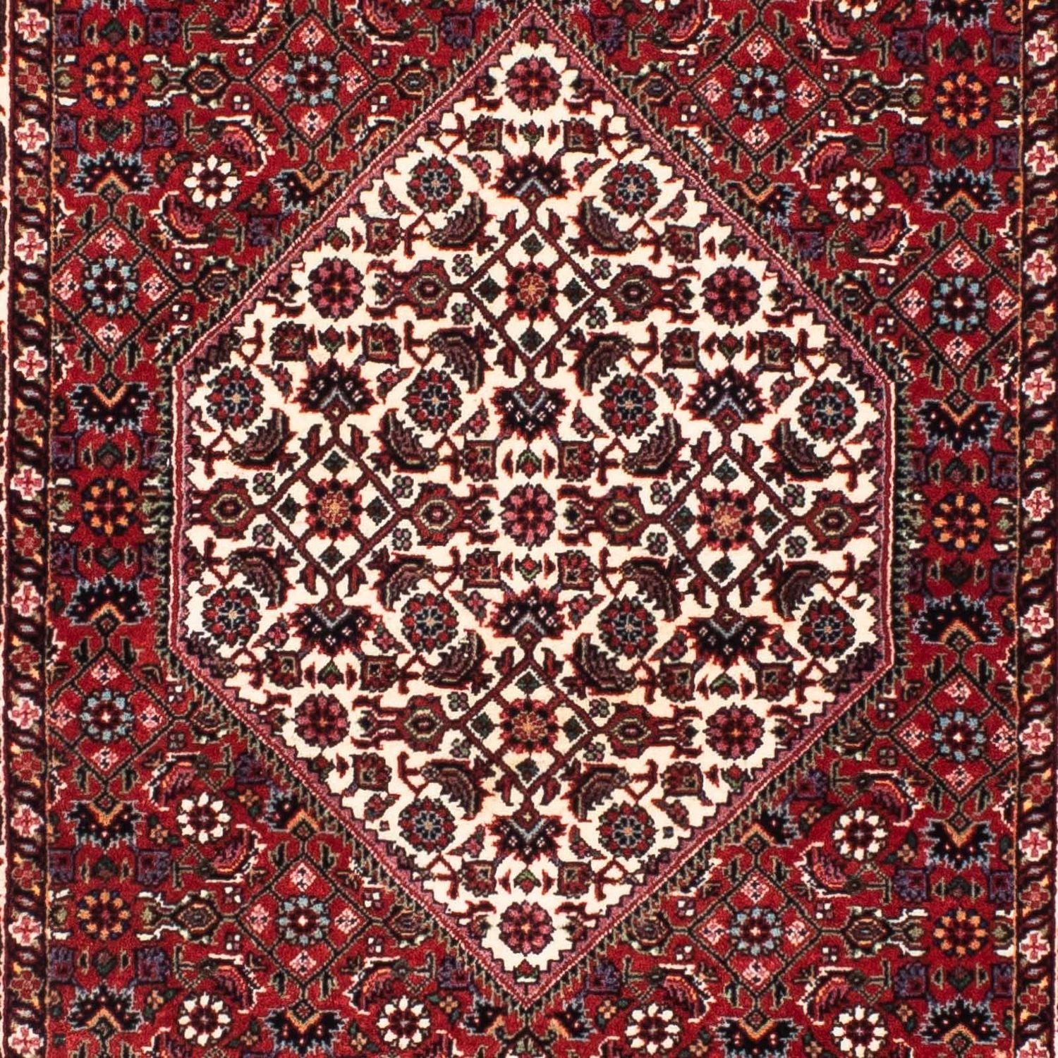 Tapis de couloir Tapis persan - Bidjar - 202 x 73 cm - rouge foncé