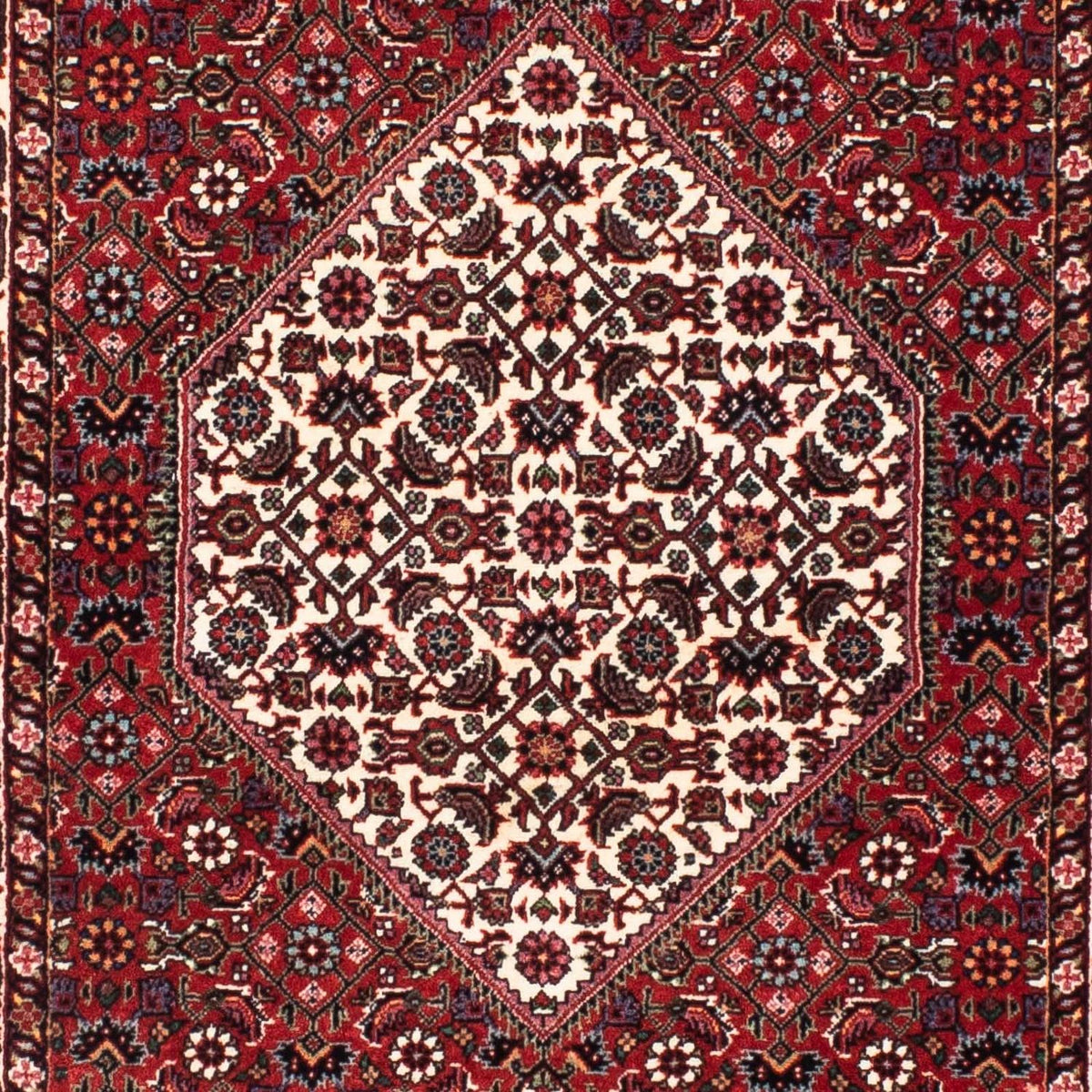 Tapis de couloir Tapis persan - Bidjar - 202 x 73 cm - rouge foncé