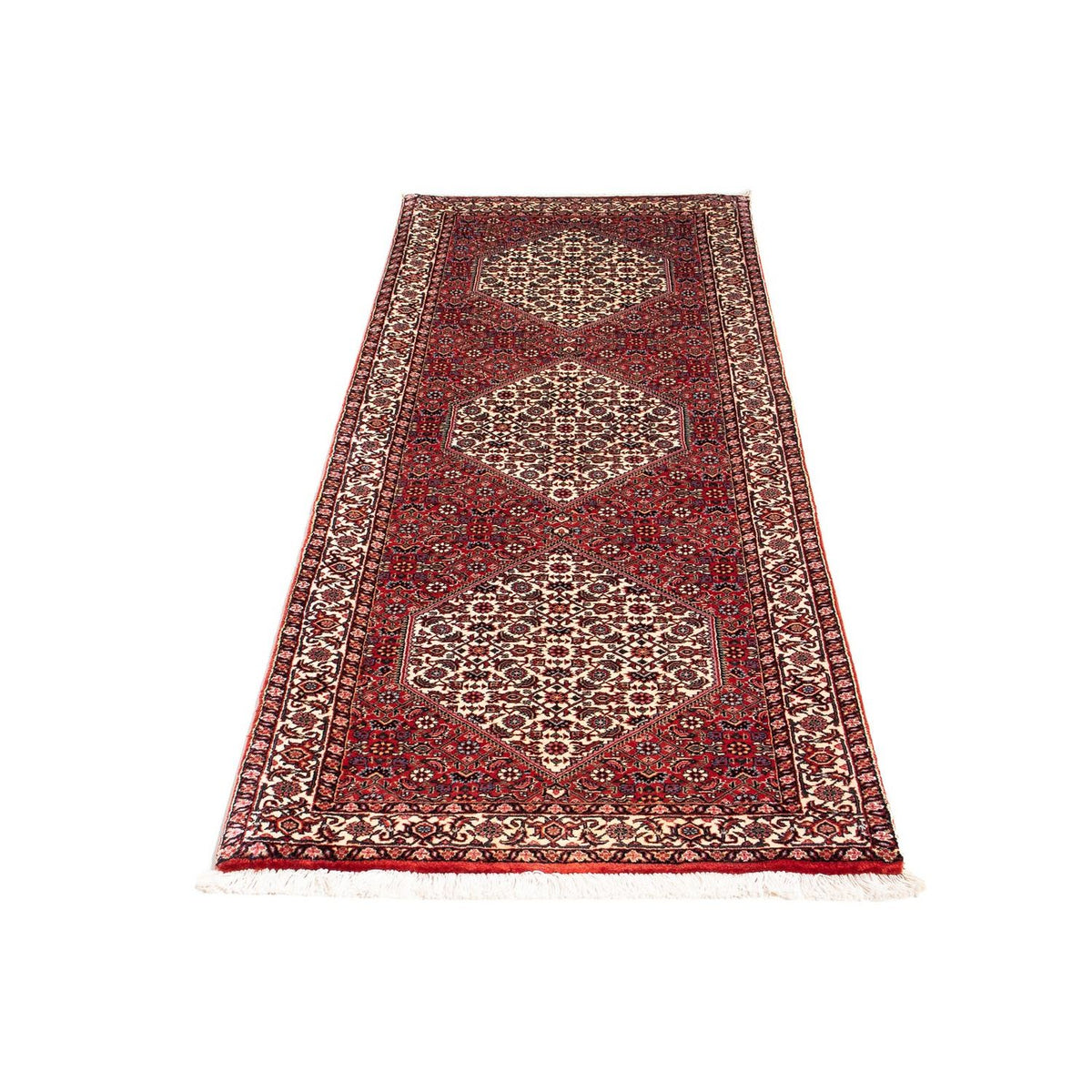 Tapis de couloir Tapis persan - Bidjar - 202 x 73 cm - rouge foncé