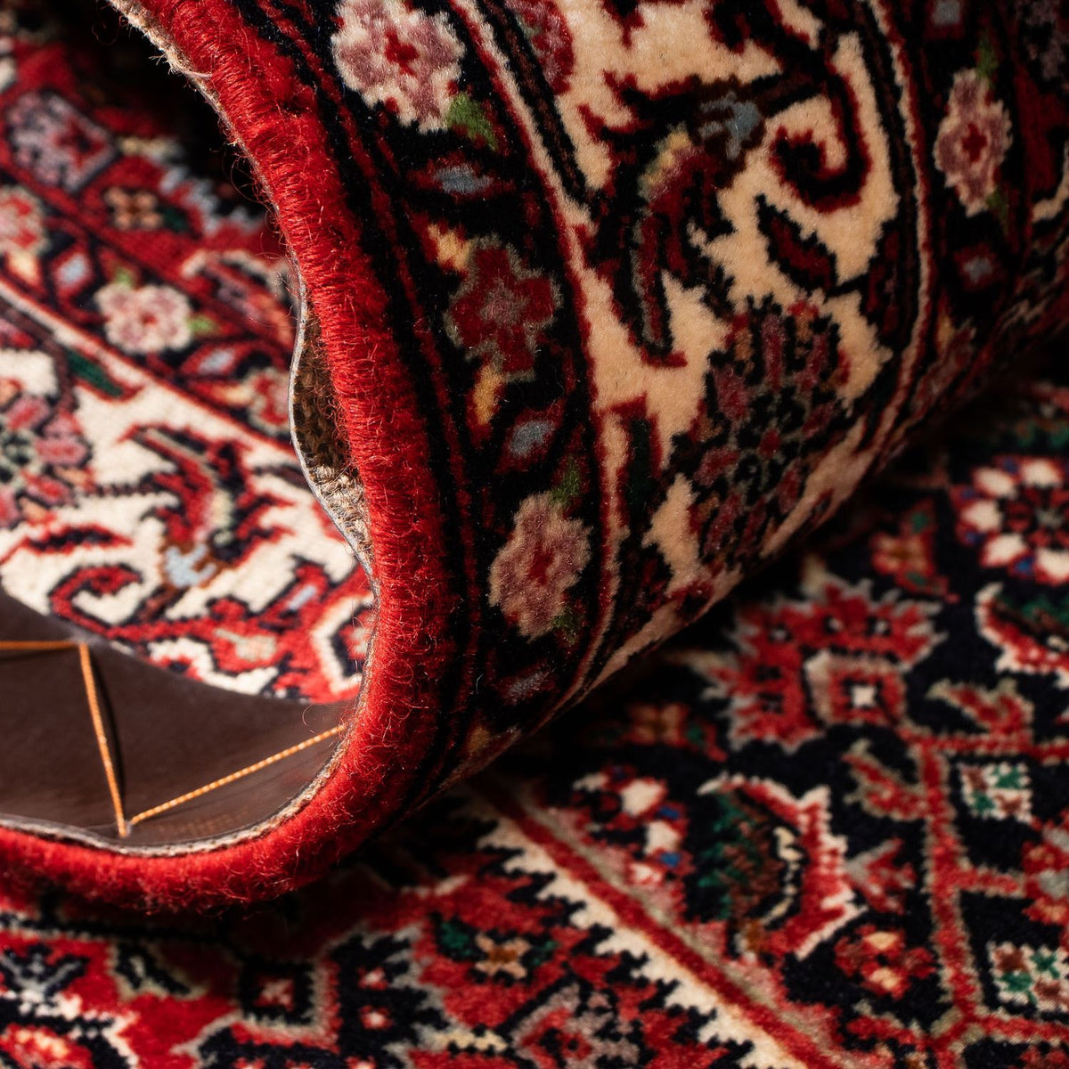 Tapis de couloir Tapis persan - Bidjar - 203 x 73 cm - rouge foncé