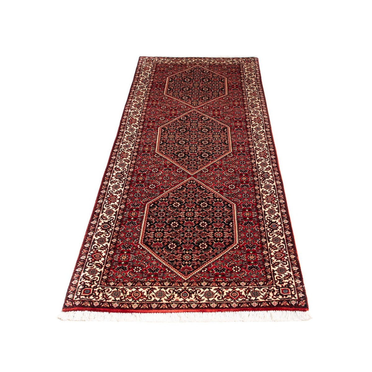 Tapis de couloir Tapis persan - Bidjar - 203 x 73 cm - rouge foncé