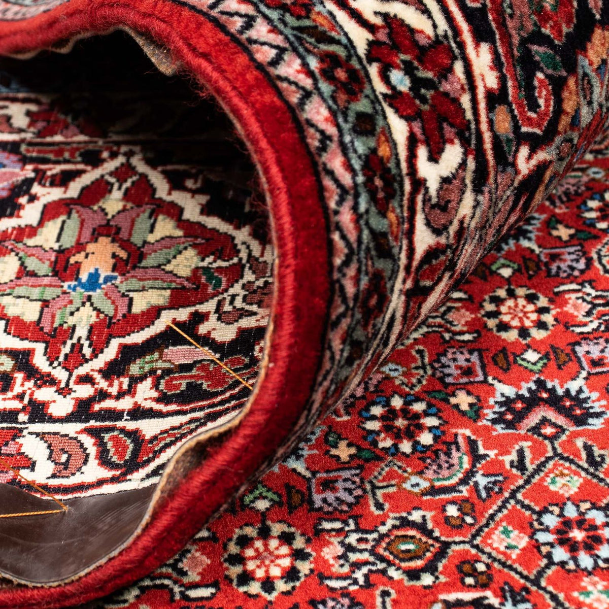 Tapis persan - Bidjar - 392 x 299 cm - rouge foncé