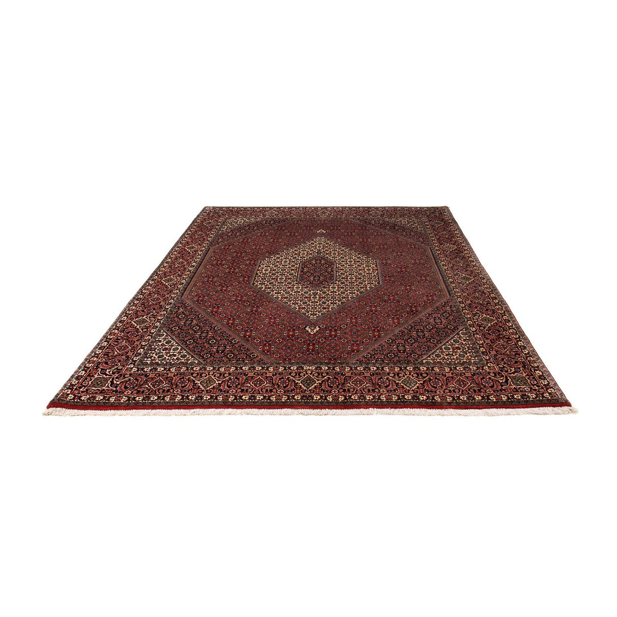Tapis persan - Bidjar - 237 x 200 cm - rouge foncé
