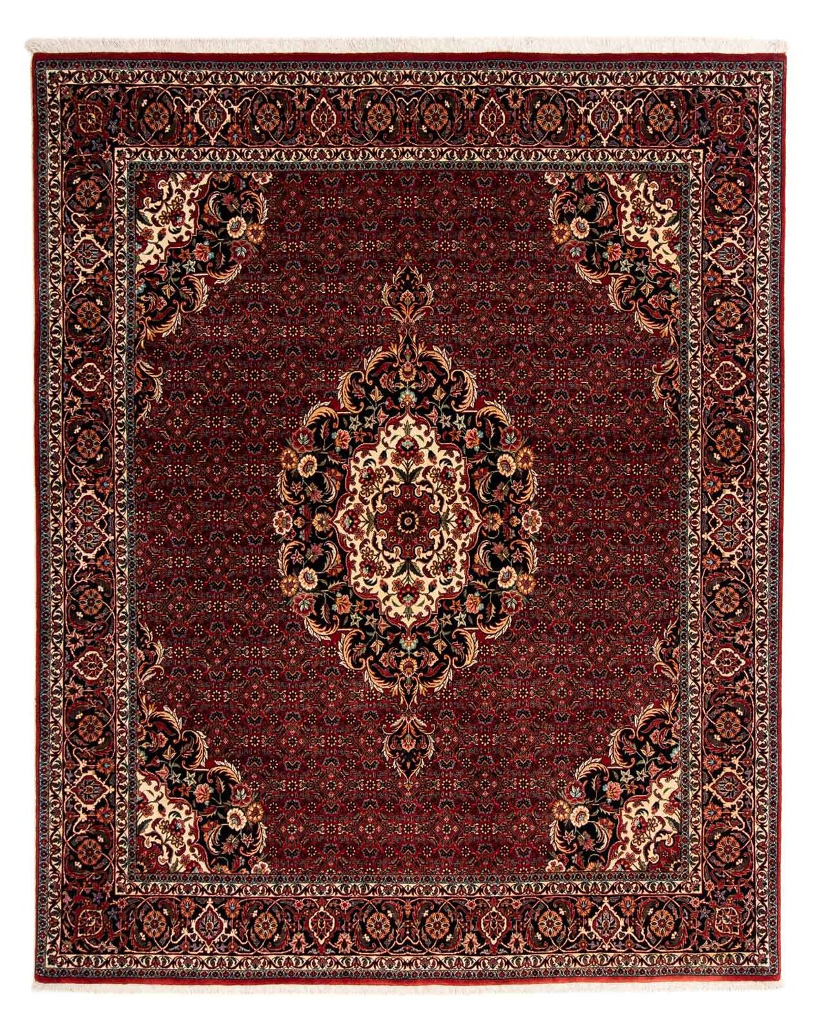 Tapis persan - Bidjar - 257 x 203 cm - rouge foncé