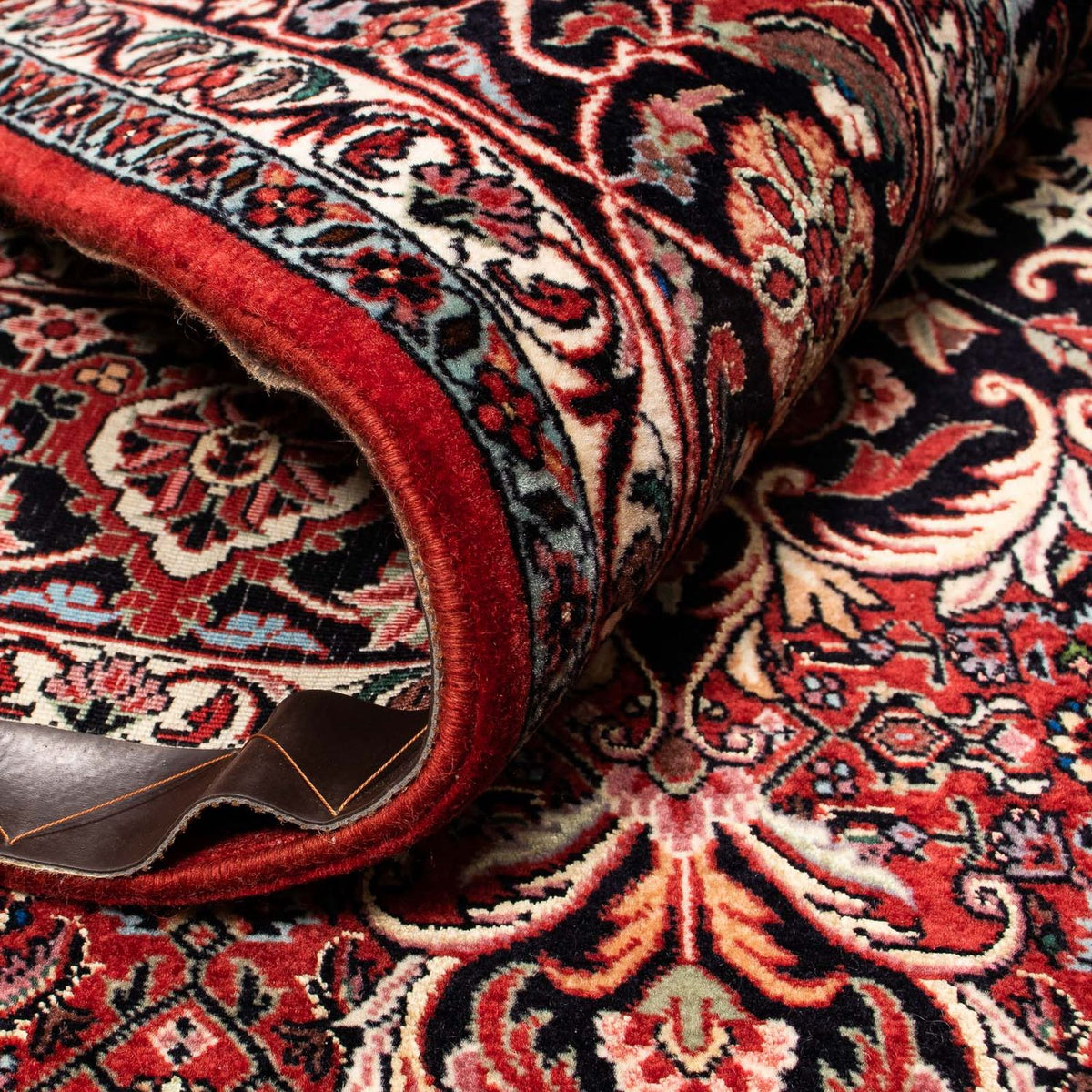 Tapis persan - Bidjar - 257 x 203 cm - rouge foncé