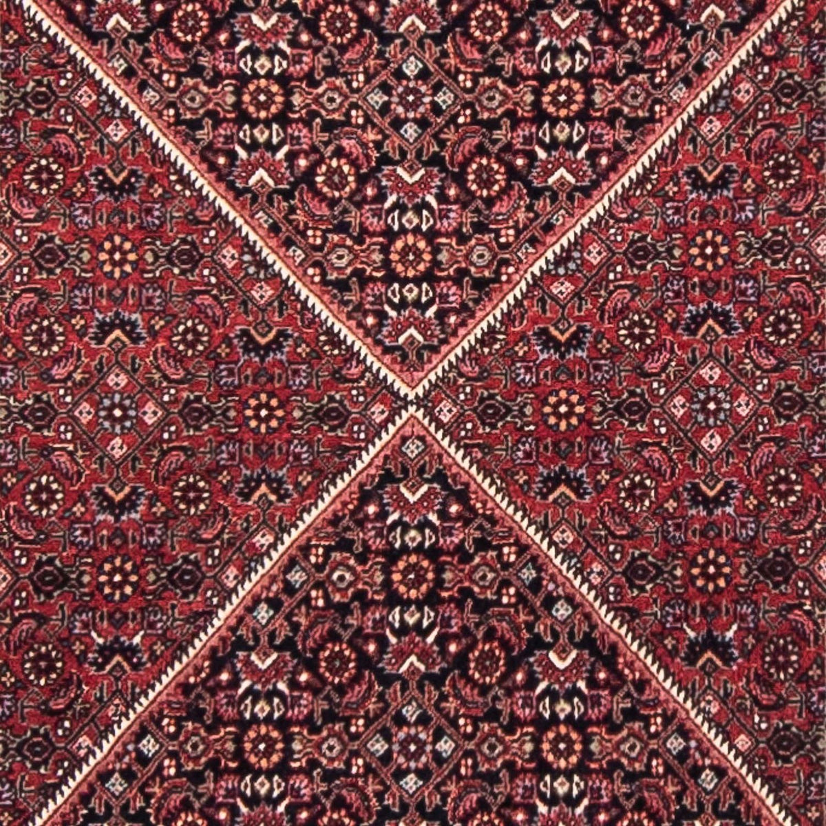 Tapis de couloir Tapis persan - Bidjar - 350 x 83 cm - rouge foncé