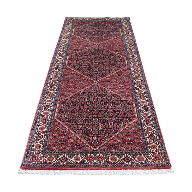 Tapis de couloir Tapis persan - Bidjar - 291 x 84 cm - rouge foncé
