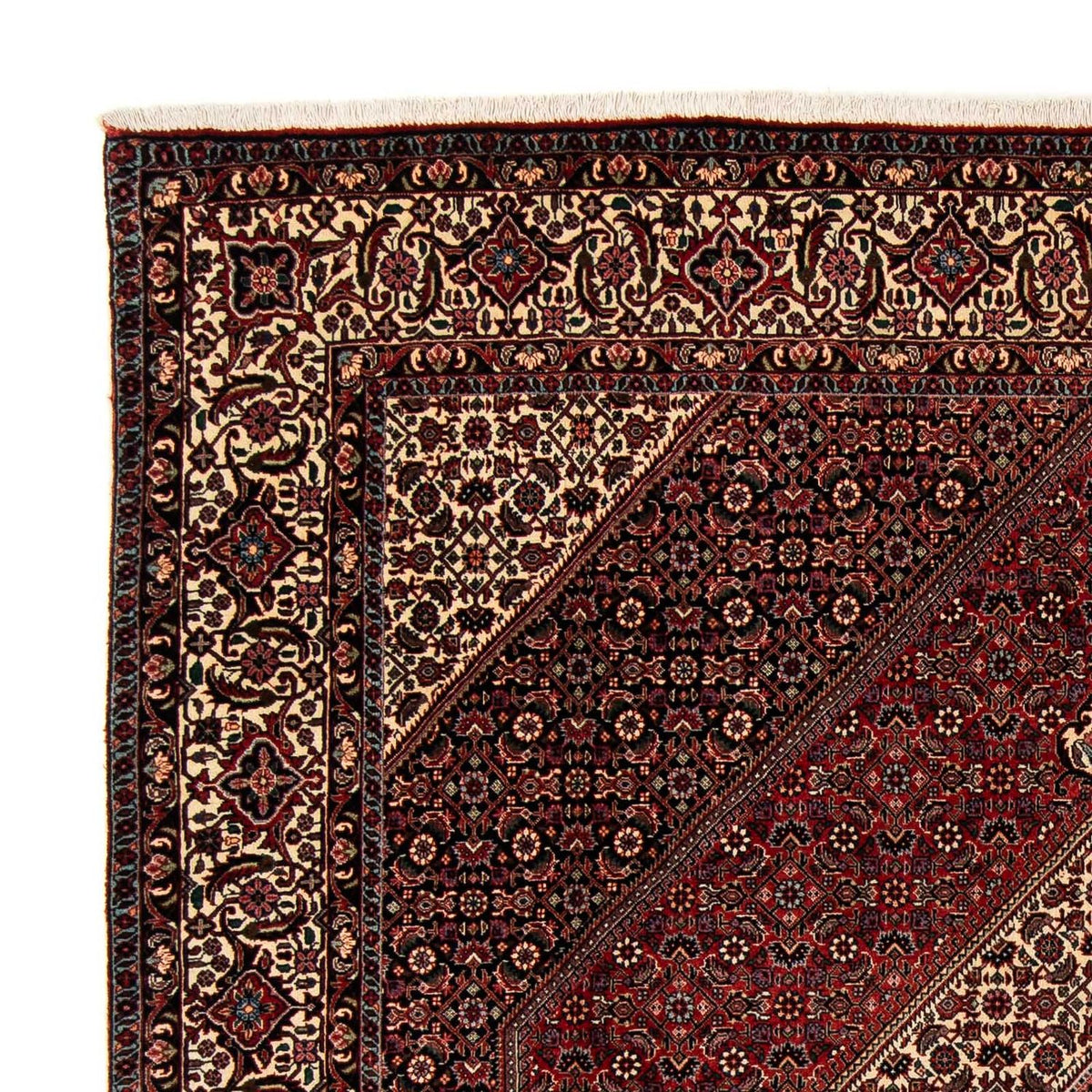 Tapis persan - Bidjar - 251 x 202 cm - rouge foncé