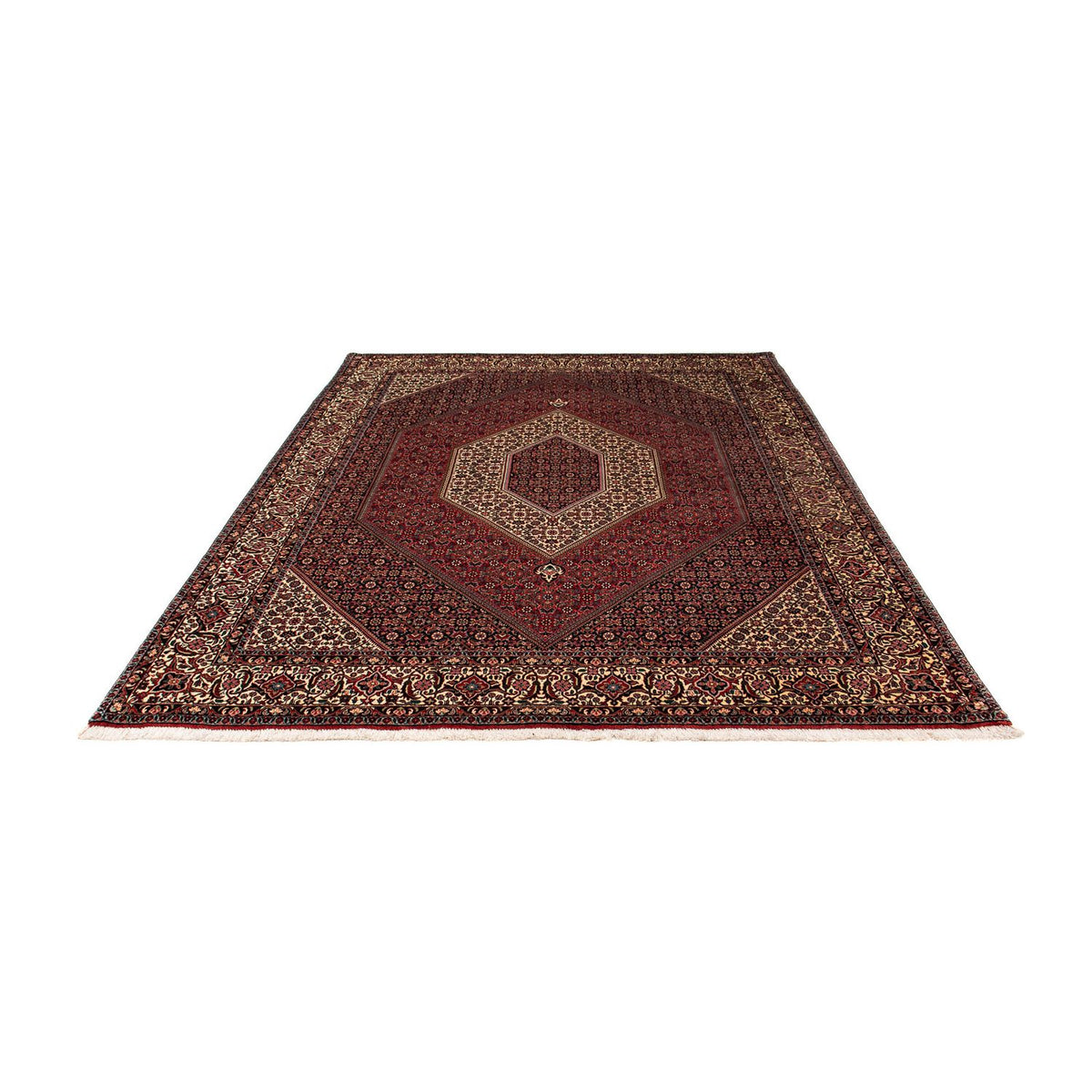 Tapis persan - Bidjar - 251 x 202 cm - rouge foncé