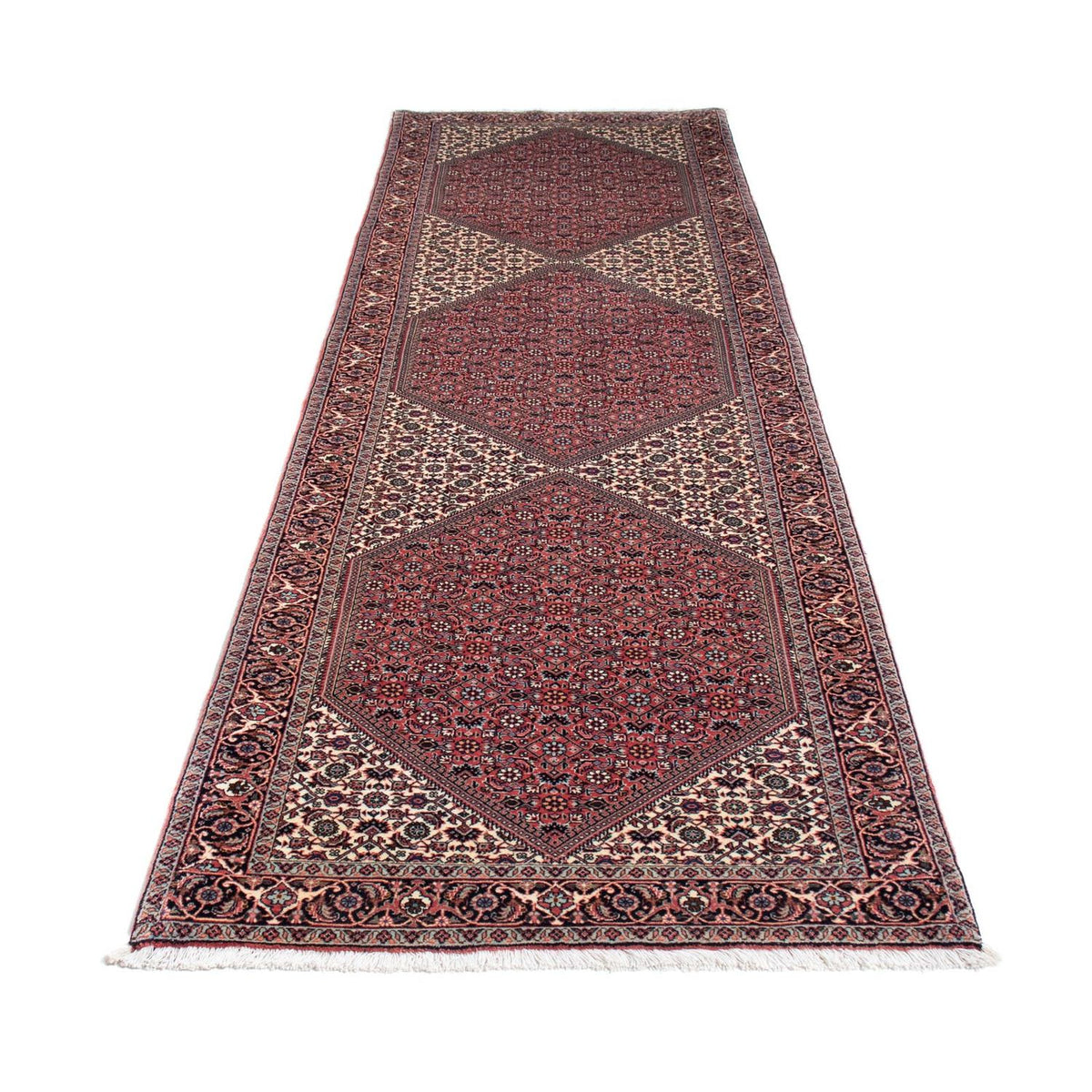 Tapis de couloir Tapis persan - Bidjar - 317 x 88 cm - rouge clair
