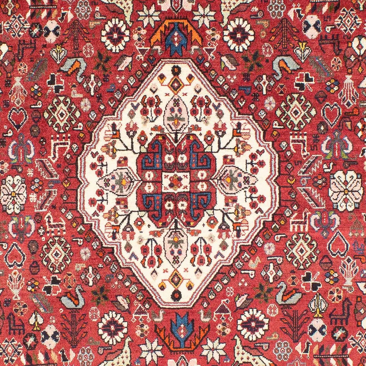 Tapis Gabbeh - Persan Kashkuli - 247 x 157 cm - rouge foncé