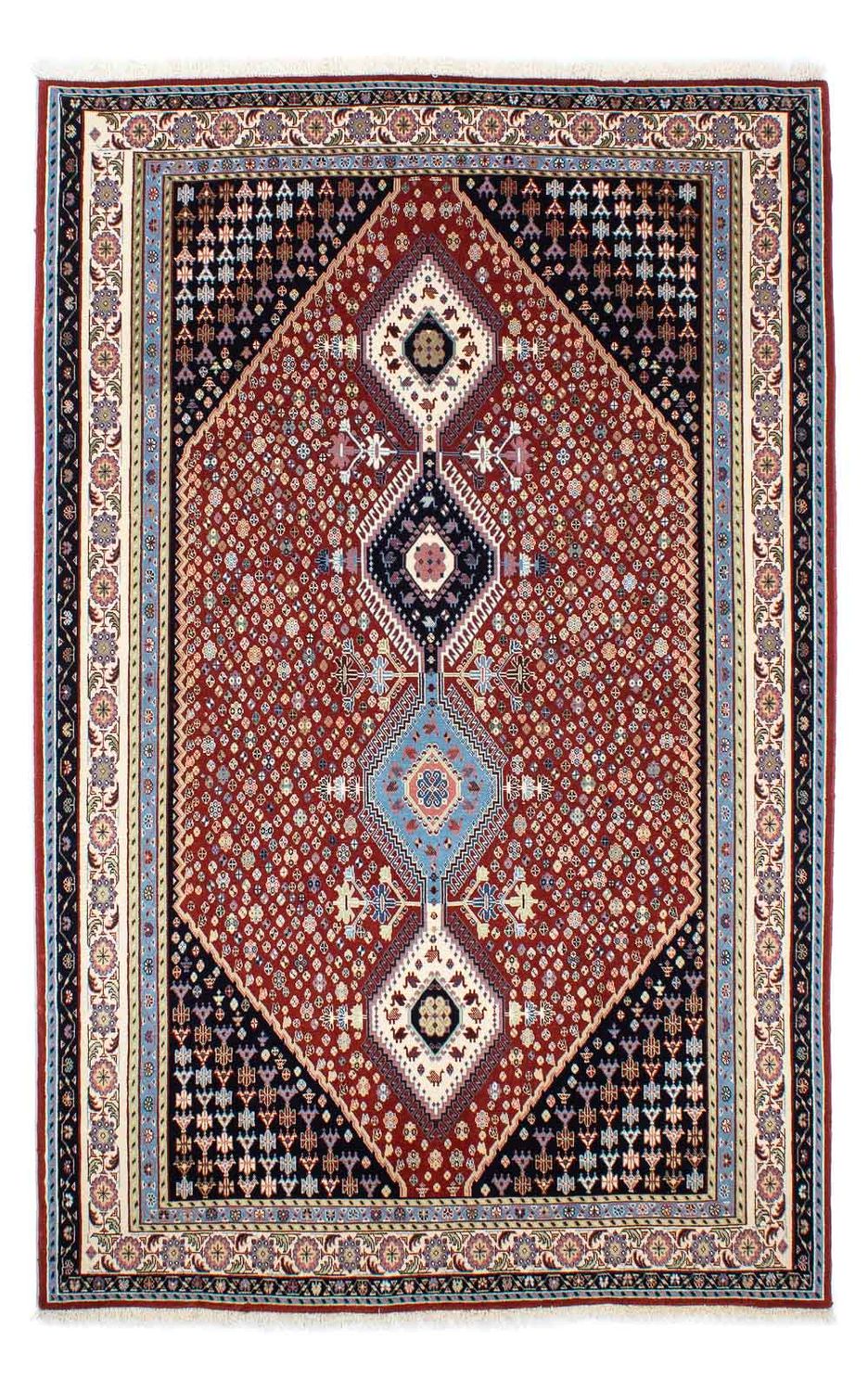 Tapis Gabbeh - Persan Kashkuli - 225 x 139 cm - rouge foncé