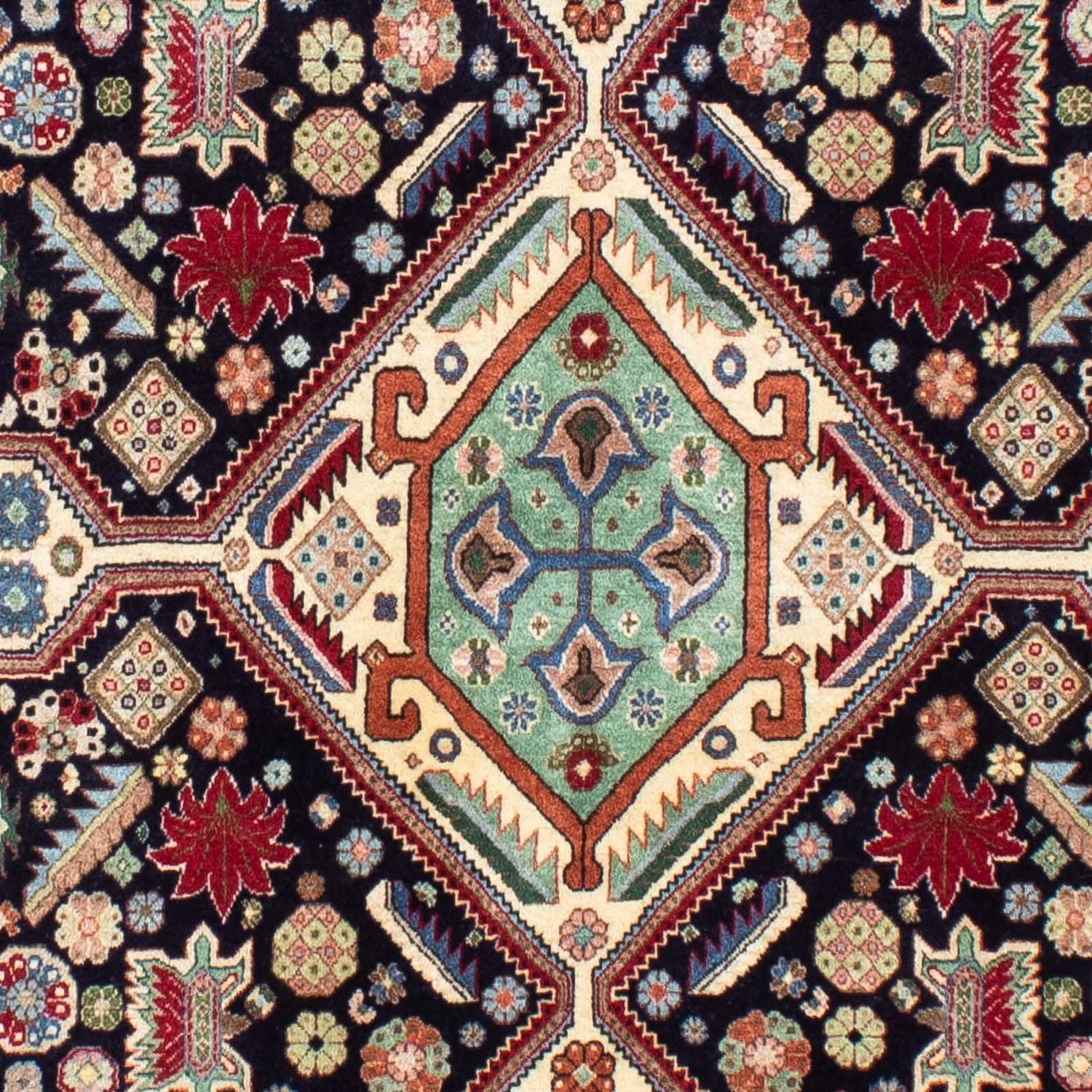 Tapis Gabbeh - Persan Kashkuli - 213 x 141 cm - bleu foncé