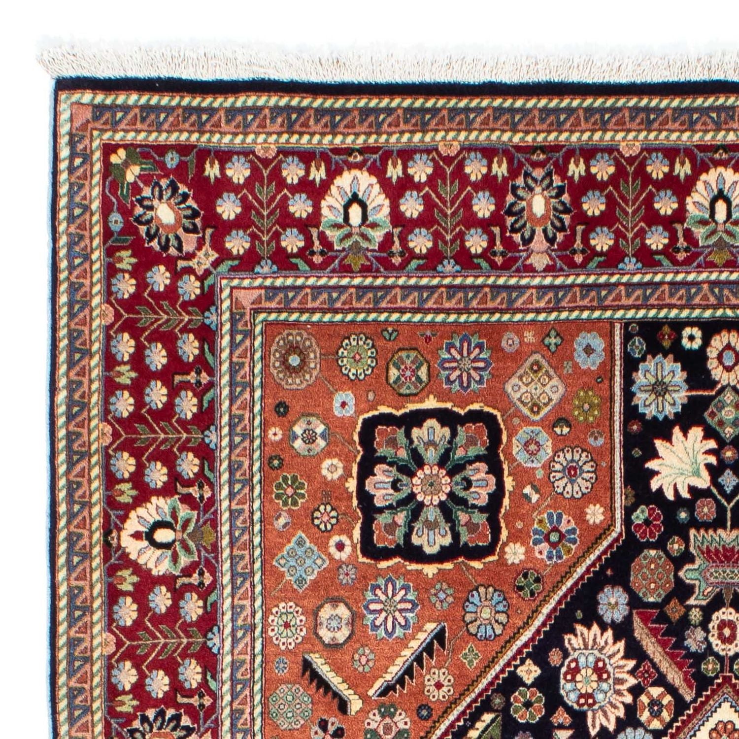 Tapis Gabbeh - Persan Kashkuli - 213 x 141 cm - bleu foncé